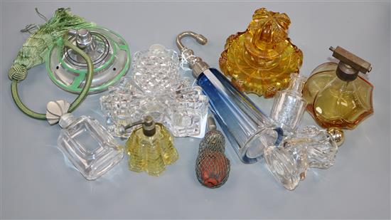 Nine various scent bottles